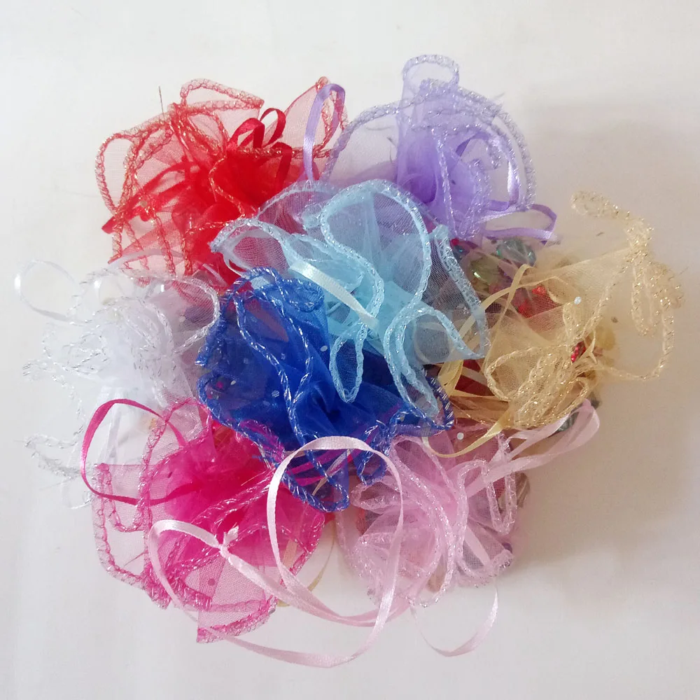 

100pcs Organza Gifts Bags Drawstring Round Candy Bag Wedding Gift Bags For Jewelry/party/woman Pouches Packaging Display Storage