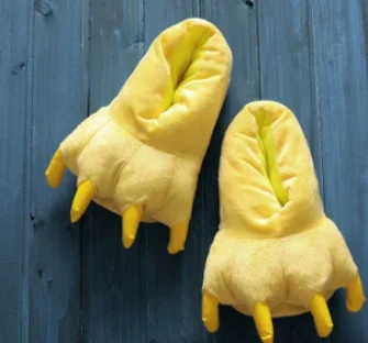 شتاء دافئ النعال الناعمة النساء الرجال الأطفال أحذية باو مضحك الحيوان عيد الميلاد الوحش مخلب النعال ارضيات داخلية حذاء مسطح