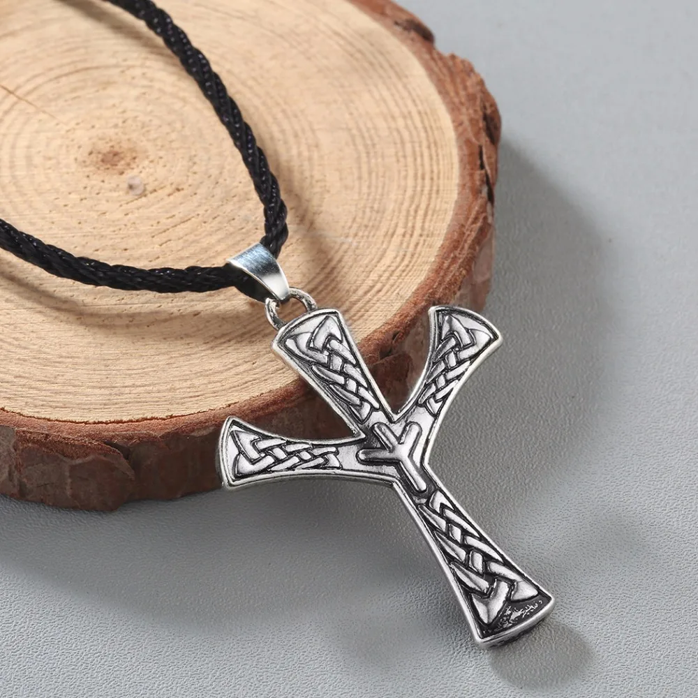 Nostalgia Viking Rune ALGIZ Runic Runes Amulet Pendant Neckless Jewlery Tibetan Silver Plated