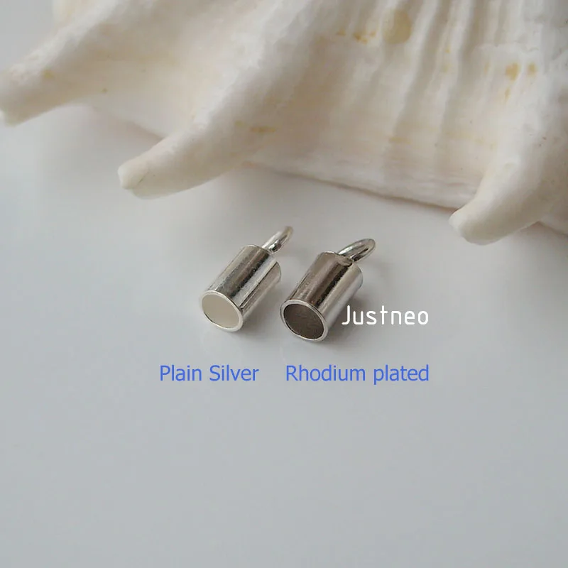 solid 925 sterling silver crimp tube bead with loop,silver jewelry diy  findings/components ,1 piece