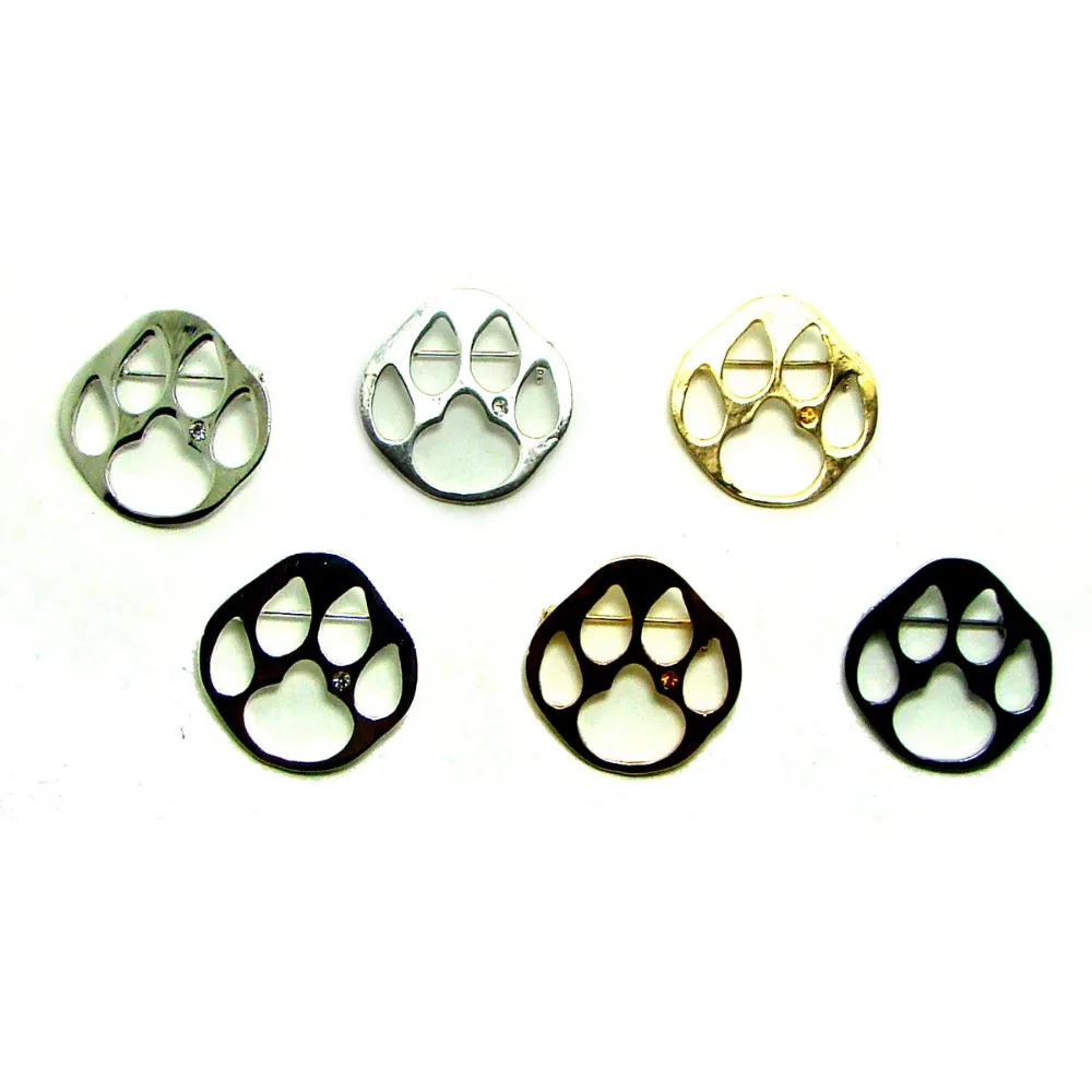 Crystal Paw Print Charm Sunglasses Holder Pin Badge Brooches Fashion Eyeglasses Holder Brooch Jewelry Ornament Accessories