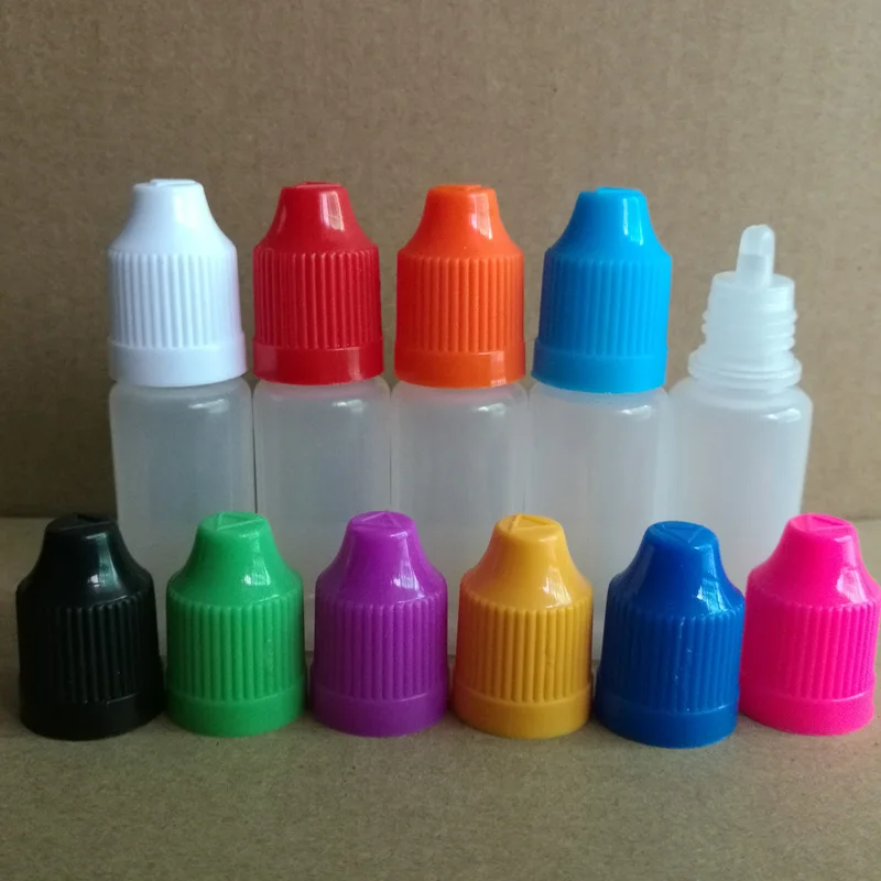 10000pcs 10ML PE Plastic Dropper Bottle With Childproof Cap& Short Coarse Tips For Nail Gel, Solvents, Paint, Eye Drops