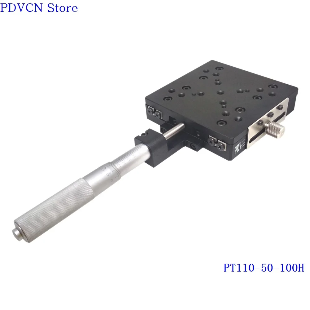 PT110-50-100H X Axis Manual Linear Stage, Manual Displacement Station, Optical Sliding Table,Manual Platform,  50mm Travel