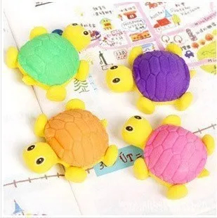 1 Pcs Cute Simulation Tortoise Kawaii Rubber Pencil Eraser Novelty Tortoise Erasers for Kids School Supplies Free Shipping