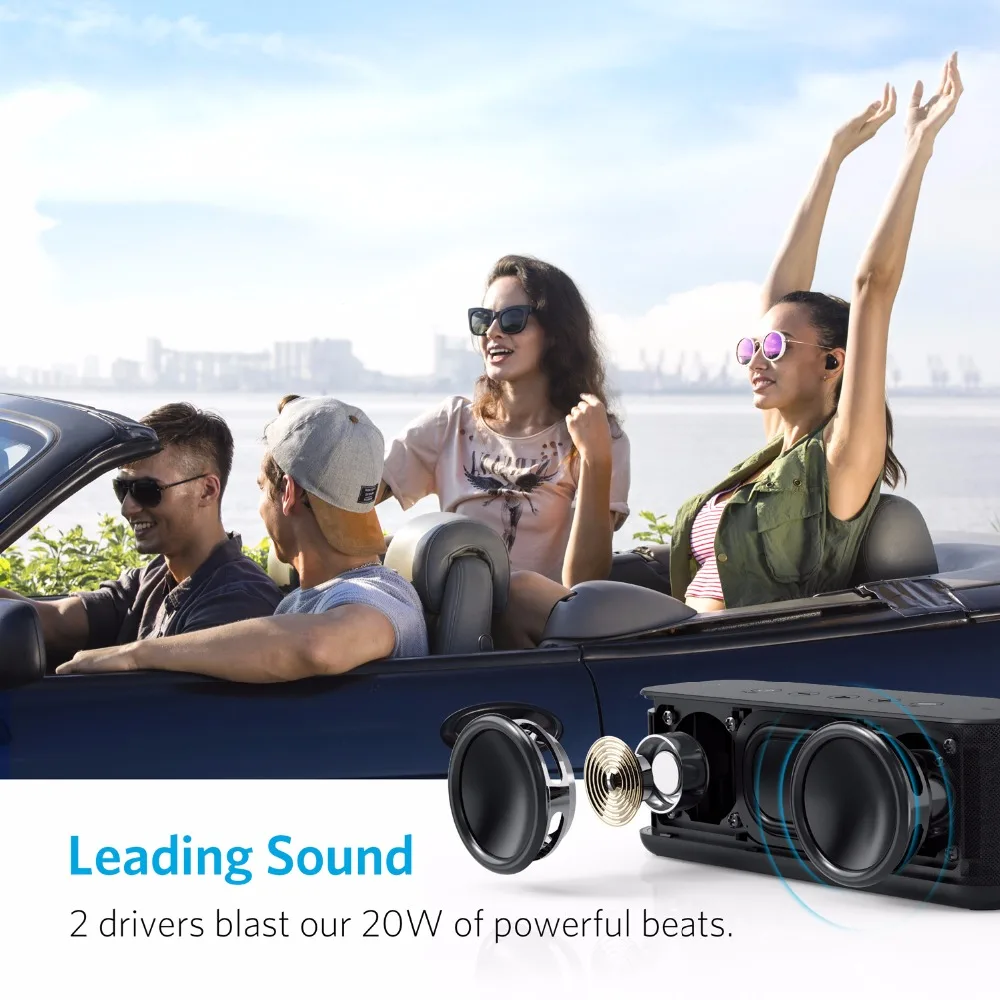 Soundcore Boost Bluetooth Speaker, Portable Speaker with Well-Balanced Sound, BassUp, 12H Playtime, USB-C, IPX7 Waterproof