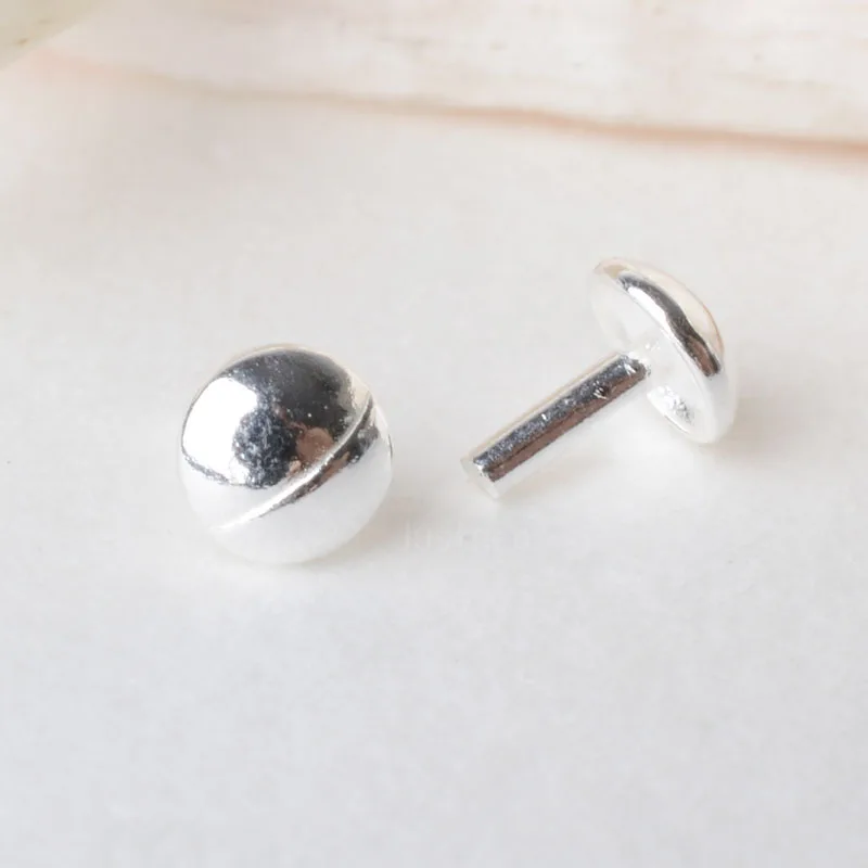 Solid 925 sterling silver bead cap pin, jewelry DIY silver findings/components