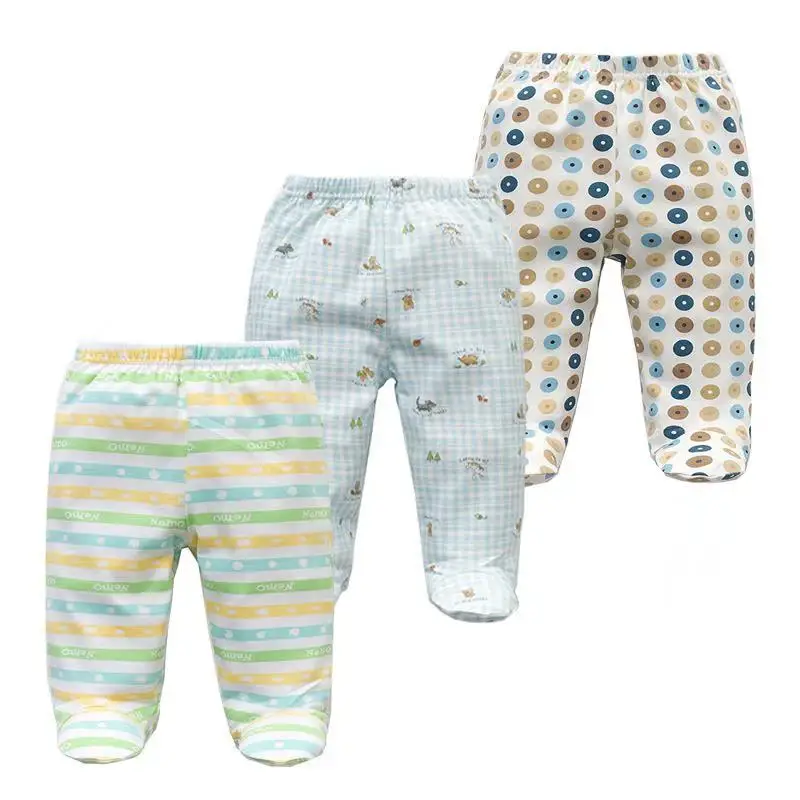 3Pcs/H Baby Pants Spring Autumn Footed 100% Cotton Baby Girl Clothes Newborn Pants  Bebes Infant Baby Trousers Kids Clothing