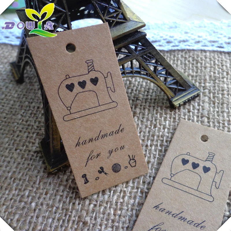 Retro Sewing Machine Hand Made Handmade Pendant Gift Box Baking Gift Decorative Label Card