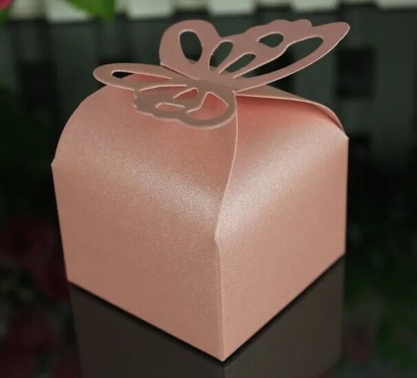 10pcs Butterfly Wedding Candy Box Gift Box White Gold Green Beige Pink Red Purple Navy Blue favor favour Boxes birthday party view 5