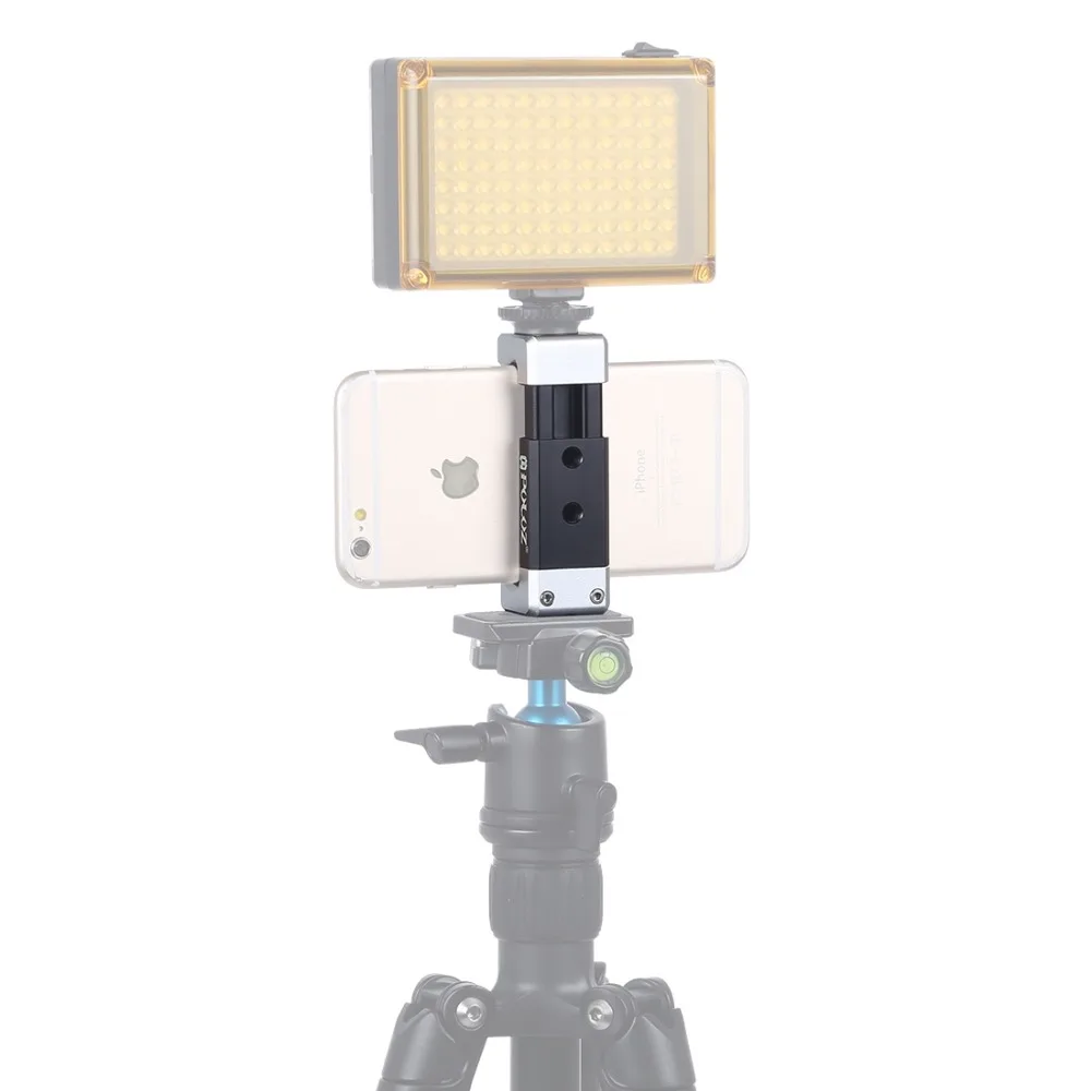 Puluz-liga de alumínio universal suporte do telefone, suporte com sapato frio para iphone/galaxy/huawei/xiaomi/sony/htc/google