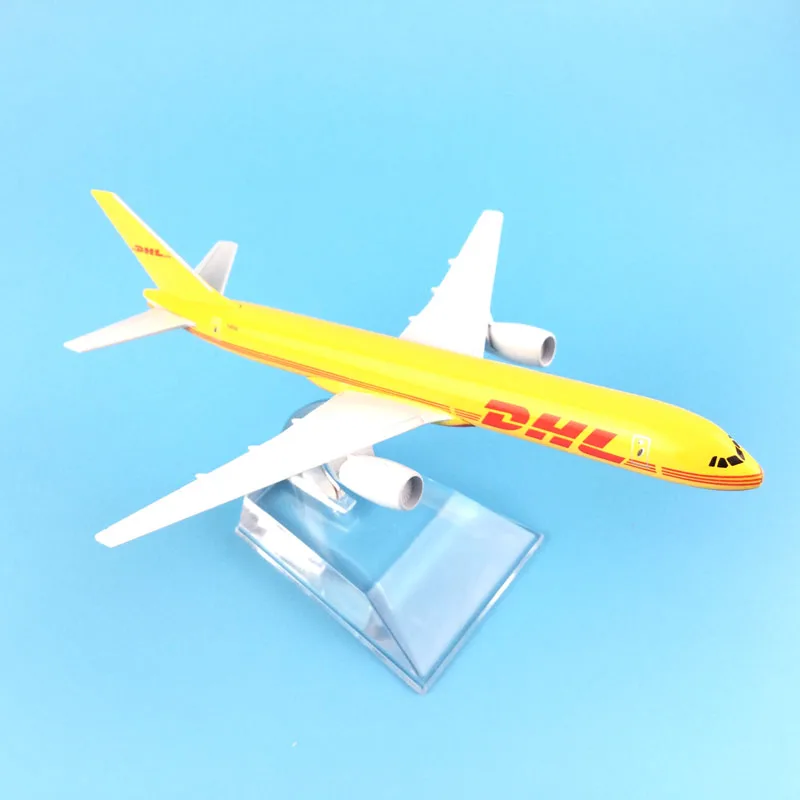 hot sell plane model Boeing 757 DHL cargo aircraft B757 16cm Alloy simulation airplane model for kids toys Christmas gift