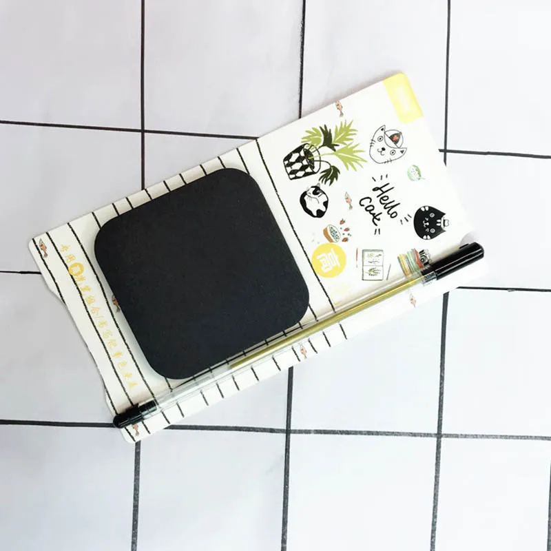 1pc Cartoon Black Paper Sticky Note Message N Times Sticky Highlighter Set Paste Note Creative Student Stationery Memo Notepad