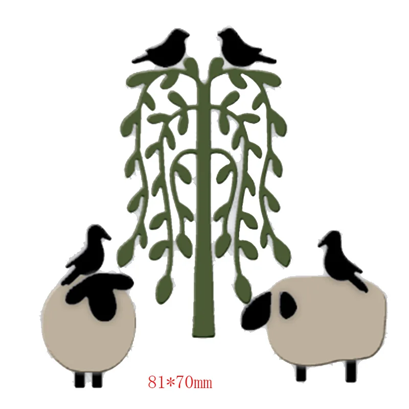 Bird Sheep Willow Metal Cutting Dies Stencils For DIY Scrapbooking Photo Album Decorative Embossing Paper Card Handcraft Die Cut