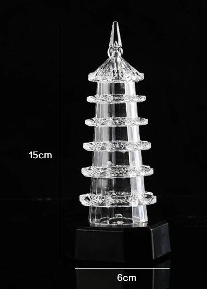 7 cores e brilho romântico requintado pagode acrílico de cristal transparente metade uma luz unissex filme & tv brinquedo plástico eletrônico