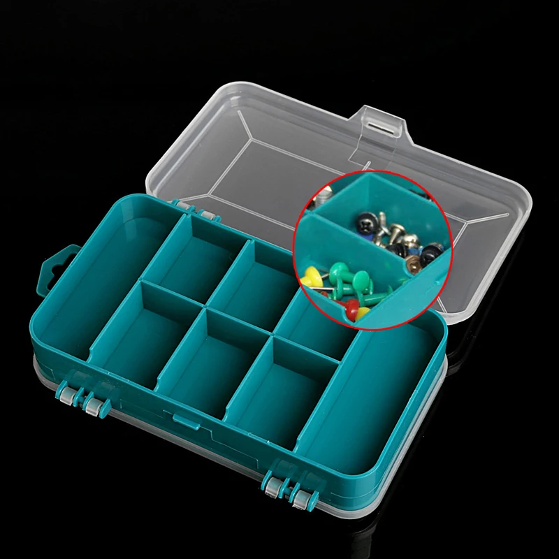 OOTDTY 1PC Tool Box Transparent Double-Side Multifunctional Storage Tool Organizing Case Plastic Case