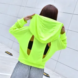 Women Fitness Tops Workout Training Exercise Gym T Shirts Clothing Sport Sweatshirt Hoody T-shirt Yoga Hoodies Running Tees E53