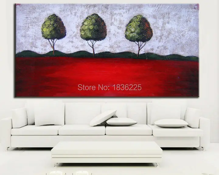 

Oil Painting Abstract Landscape On Canvas for Home Decor Hand Painted Tree Scenery Picture For Living Room Art