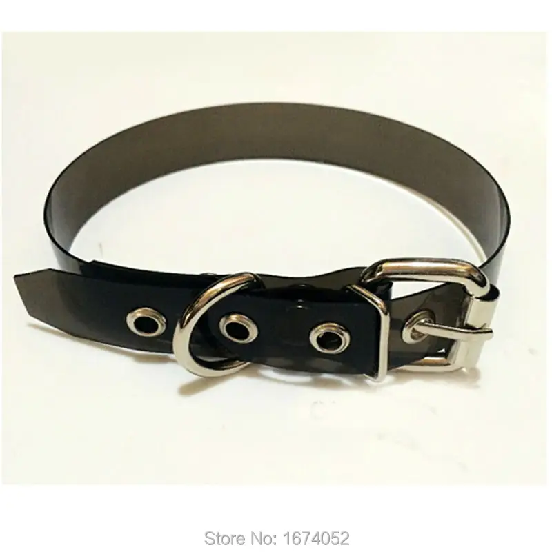 100% Handcrafted Belt Buckle Choker Plain PVC Vinyl Transparent Collar Punk Gothic 90s Necklace