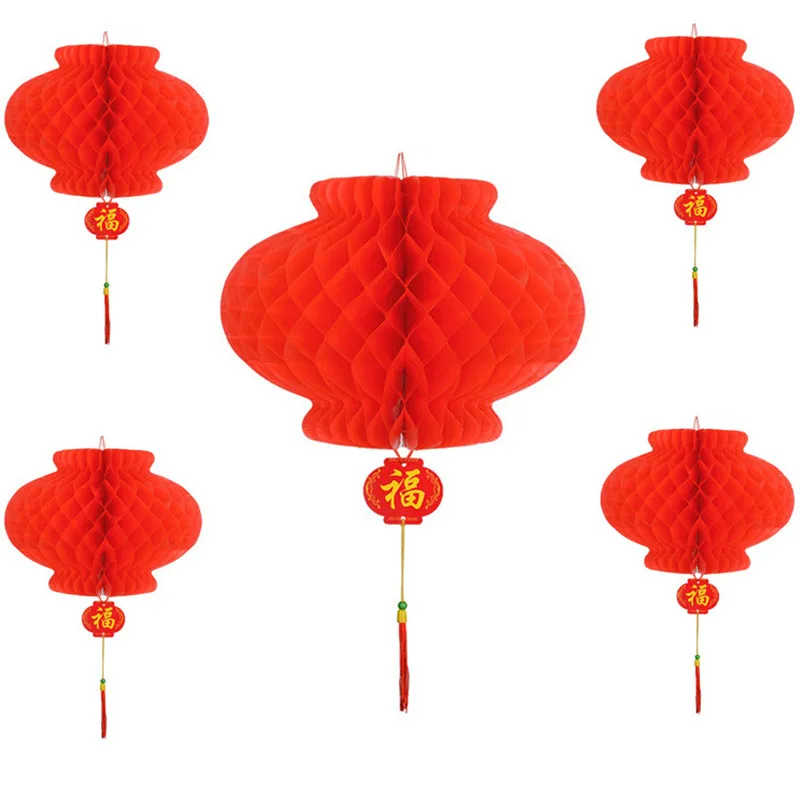 10pcs Paper Chinese Style New Year Lanterns Christmas Decorations for home New Year 2021 Decor Xmas Ornaments Lanterns