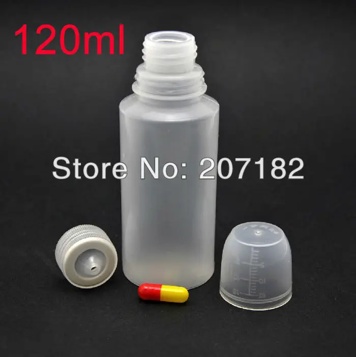 

(100sets/lot) 120ml translucent HDPE bottle, liquid bottle, medicine bottle,dropper bottle, measuring bottle