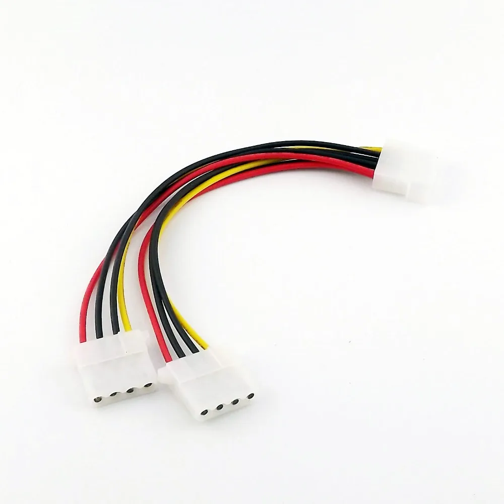 10x IDE 4 Pin Molex ชาย to 2x IDE 4 ขาหญิง Y Splitter อะแดปเตอร์สายเชื่อมต่อ 20 ซม.