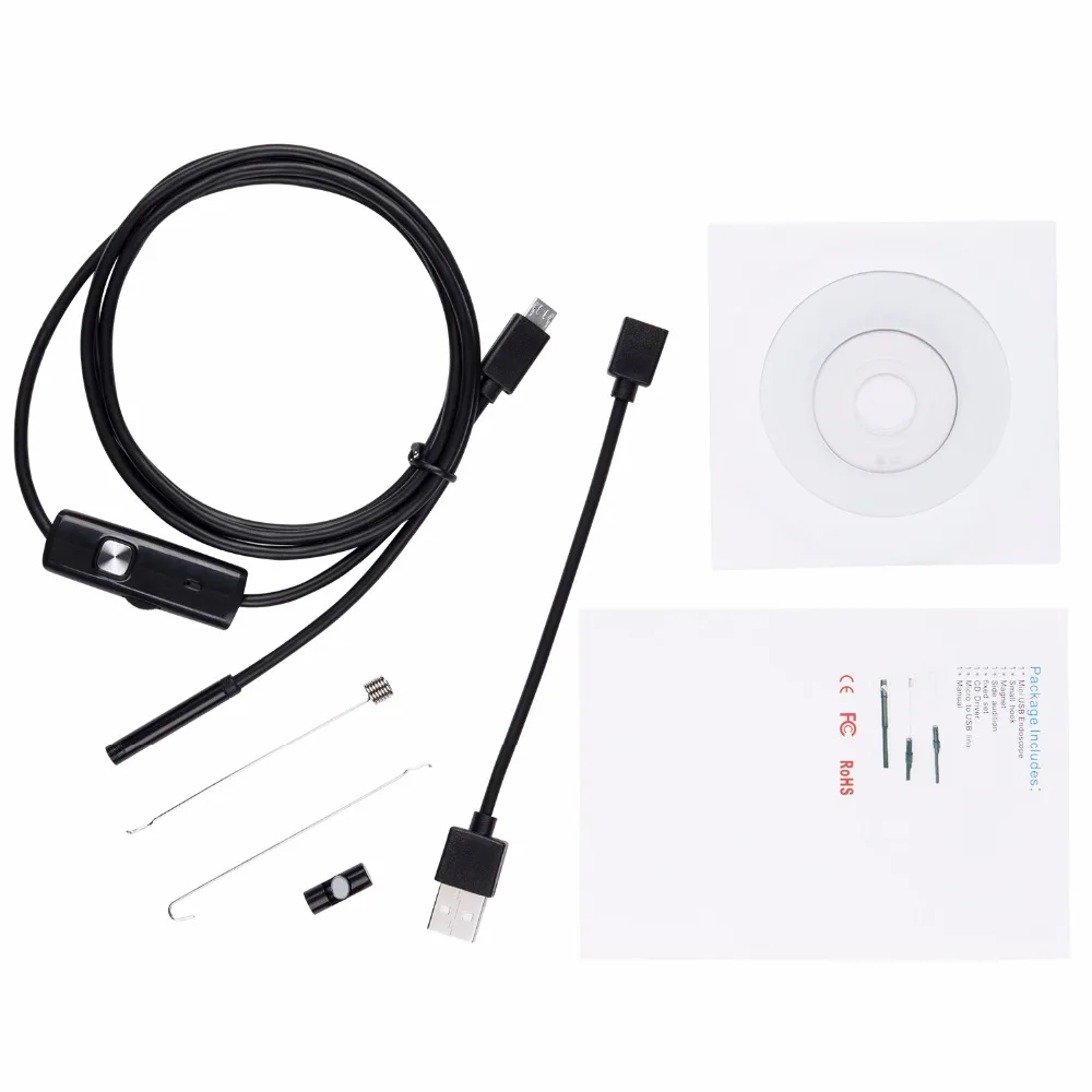 5mm 1/2/5m flexível cobra inspeção câmera de vídeo à prova dwaterproof água borescope para smartphone usb windows pc endoscópio câmera