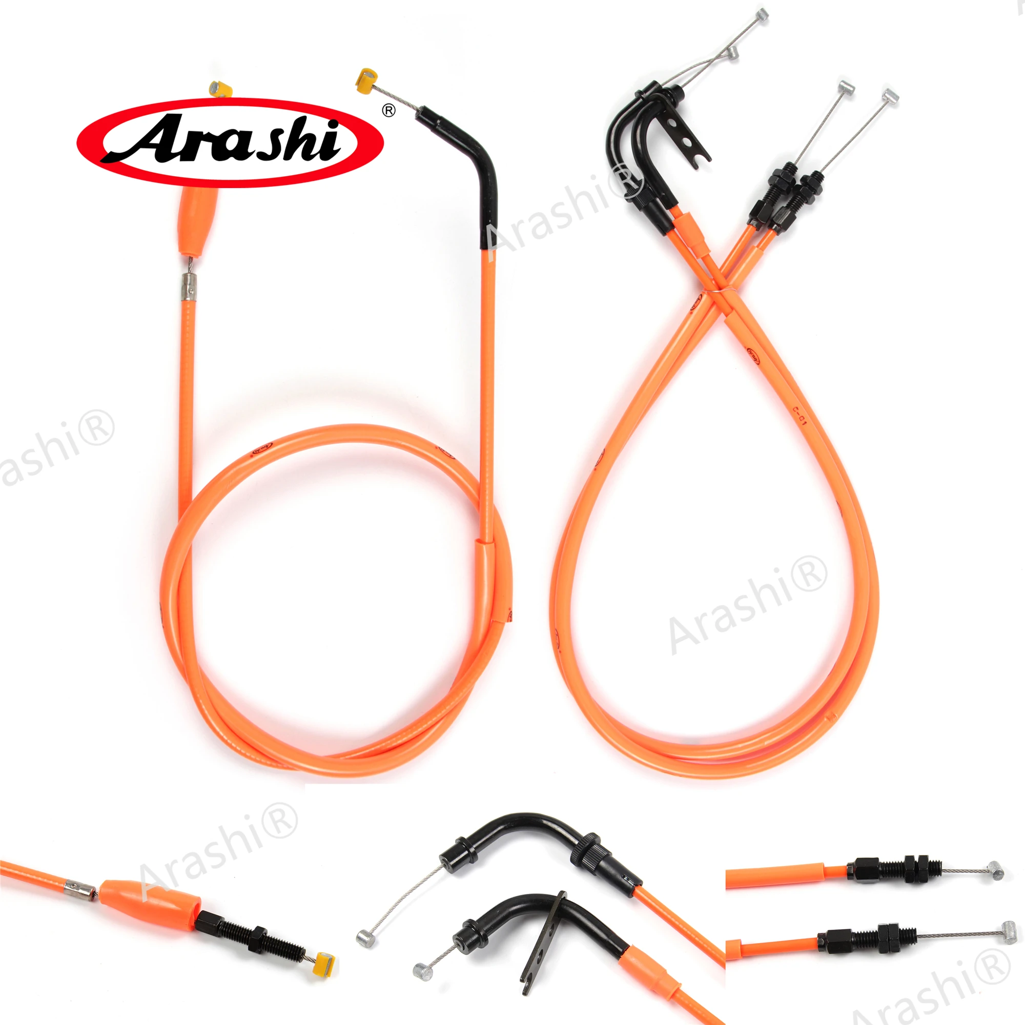 Arashi Motorcycle Accessories Throttle & Clutch Cables Stainless Lines Wires for SUZUKI GSXR600 2006 2007 GSXR 600 GSX-R 1 Set