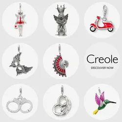 Nurse Strange Rabbit Motorcycle Mask Fan Handcuffs Cake Bird Necklace Pendant,2019 Jewelry 925 Sterling Silver Trendy Gift