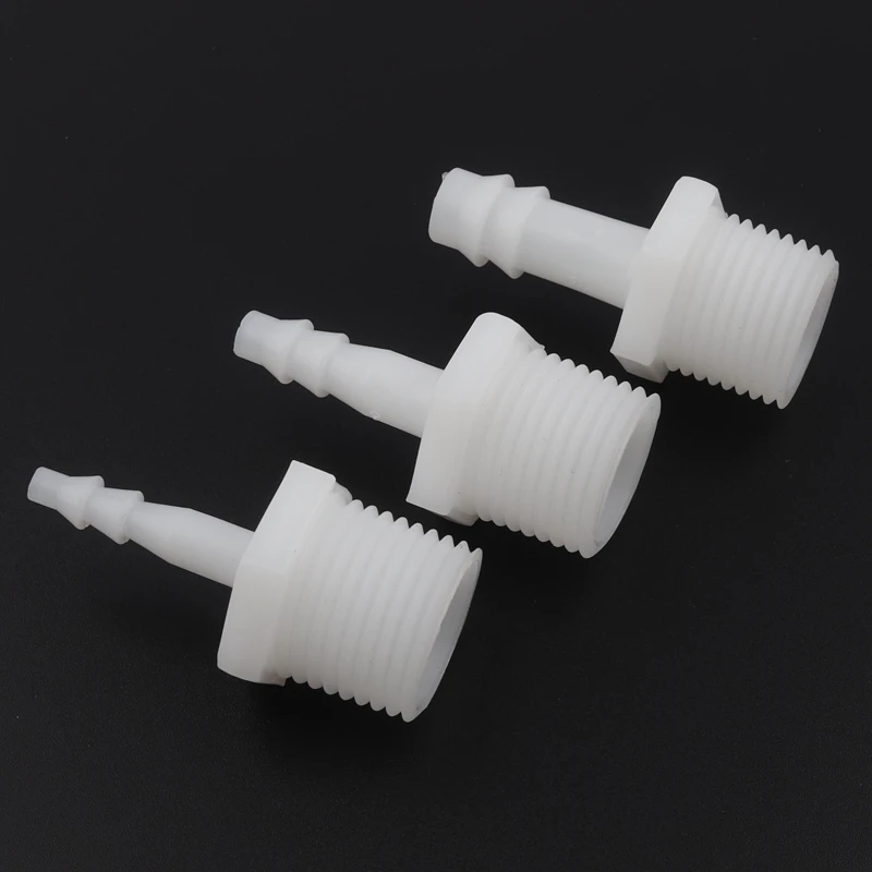 

100pcs/lot G1/2 Male Thread To 4~20mm Food Grade PE Straight Connectors Aquarium Fish Tank Adapter Air Pump Aerator Hose Joints