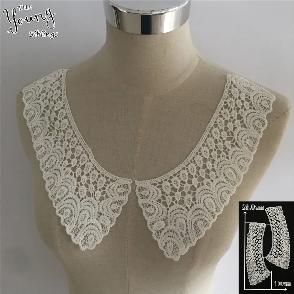 New arrive White Lace Collar Lace Trim DIY Embroidery Flower Lace Fabric Neckline Applique Sewing Craft supplies Scrapbooking