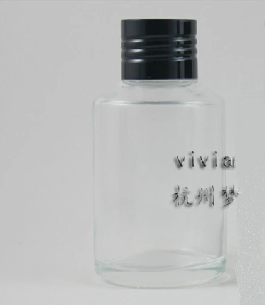 

50pcs wholesale 125 ml glass clear lotion bottle with black screw cap , empty 125 ml glass cosmetic container for liquid cream