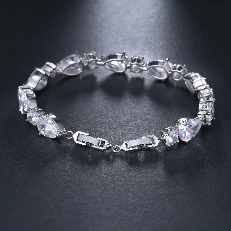 EMMAYA New Woman 2017 Cubic Zirconia Jewelry Stunning Water Drop CZ Stone Bracelet Bridal Wedding Jewelry Gift