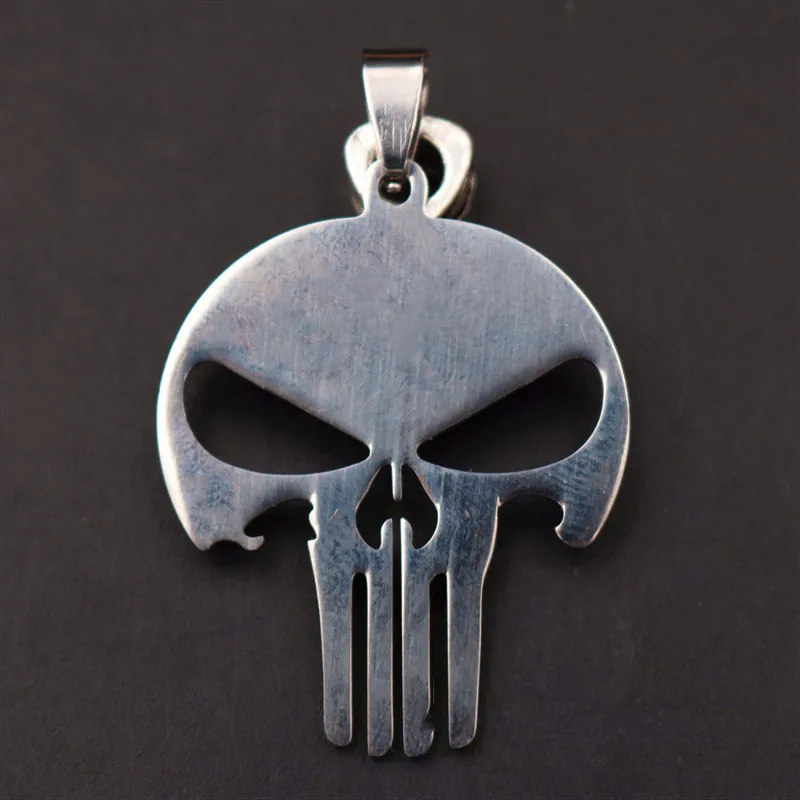 2pcs Titanium Steel Flat Skull Pendant Hip Hop Style Metal Accessories DIY Charms For Jewelry Crafts Making 41*32mm A1958