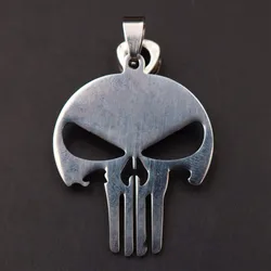 2pcs Titanium Steel Flat Skull Pendant Hip Hop Style Metal Accessories DIY Charms For Jewelry Crafts Making 41*32mm A1958