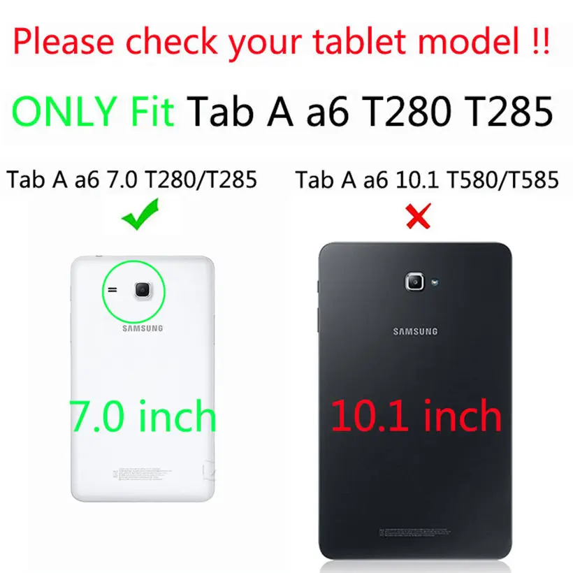2016 PU Leather Case For Samsung Galaxy Tab A a6 7.0 inch T280 T285 SM-T280 SM-T285 Covers Case Tablet Business Flip Shell Funda