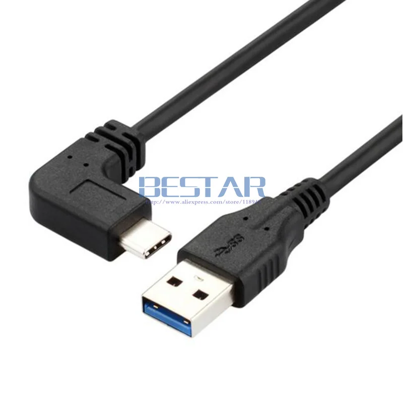 1 متر/3ft عالية السرعة 10Gbps USB 3.0 نوع a إلى USB 3.1 Type-C كابل عكسها 90 درجة زاوية تصميم ذكر إلى ذكر USB-C موصل