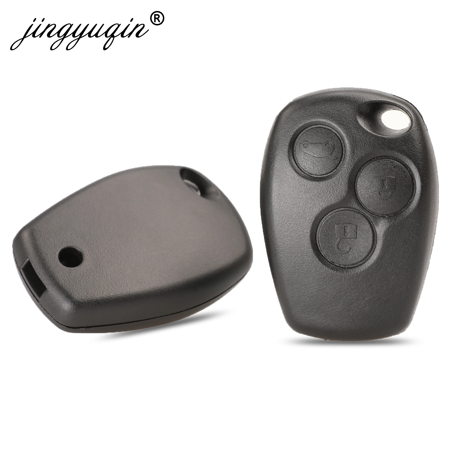 

jingyuqin Without Blade 3 Button Remote Key Shell Case for Renault Logan Sandero Clio Fluence Vivaro Master Traffic