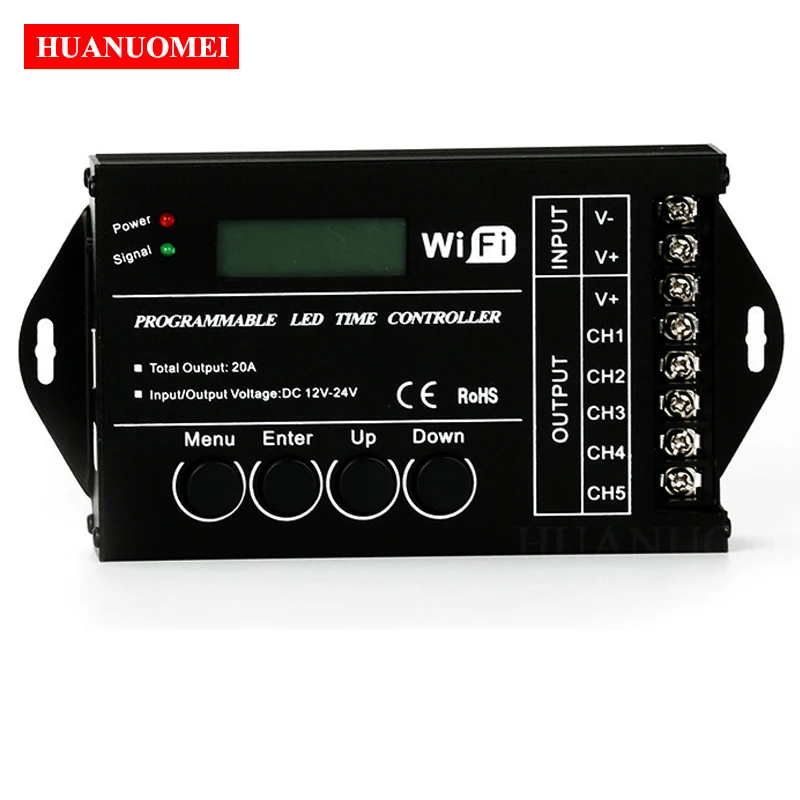 WiFi TC420 LED Time Controller Programmable RGB WiFi Dimmer Aquarium Lighting Timer Light Timer 12V ~24V DC 5Channels Max 20A