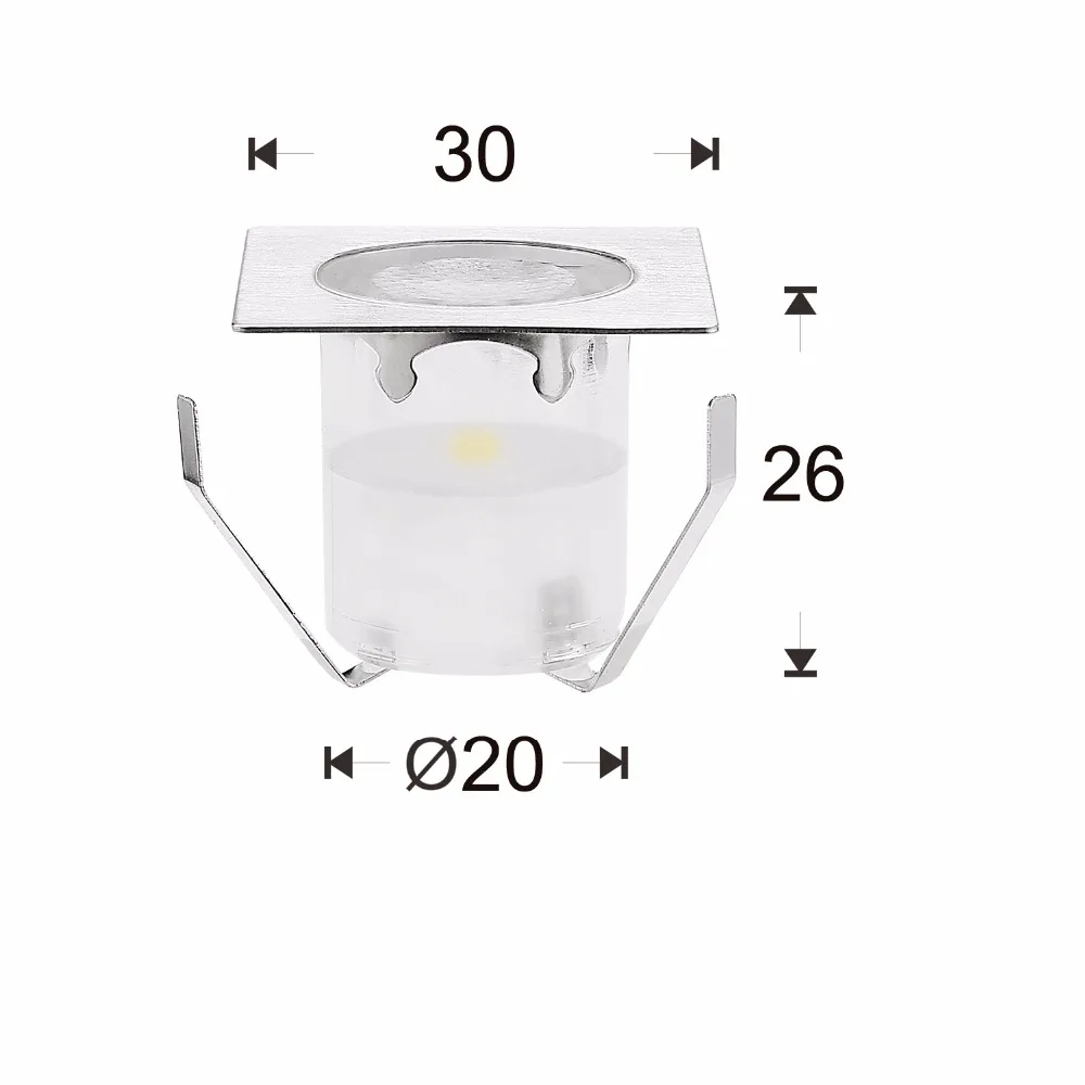 Qacaミニ小さな正方形led埋没ライトでは景観inground低電圧0.6ワット省エネはしご光地下b113