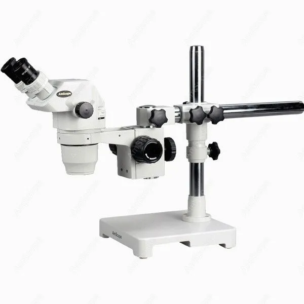 Ultimate Zoom Microscope--AmScope Supplies 3.35X-45X Ultimate Zoom Microscope with Single-Arm Boom Stand