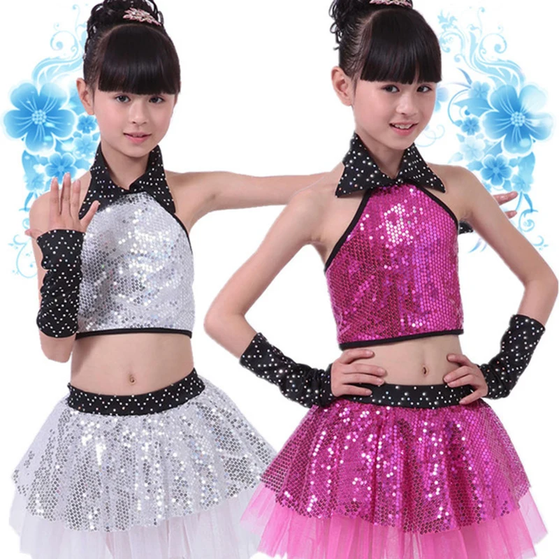 

Children Sequin Jazz Dance Modern Dance Costume fashion Latin waltz dancing dress stage show dresses