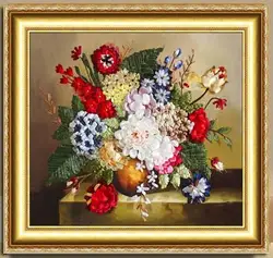 Needlework,DIY Ribbon Cross stitch Set for Embroidery kit,table vase flower floral ribbon Cross-Stitch handwork home wall decor