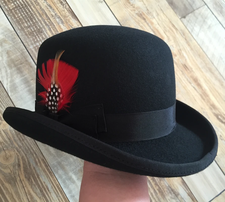 Derby Hat/ Men\'s Wool Vintage Traditional Bowler Felt Hat / Cabaret Chaplin Sherlock Watson Hat