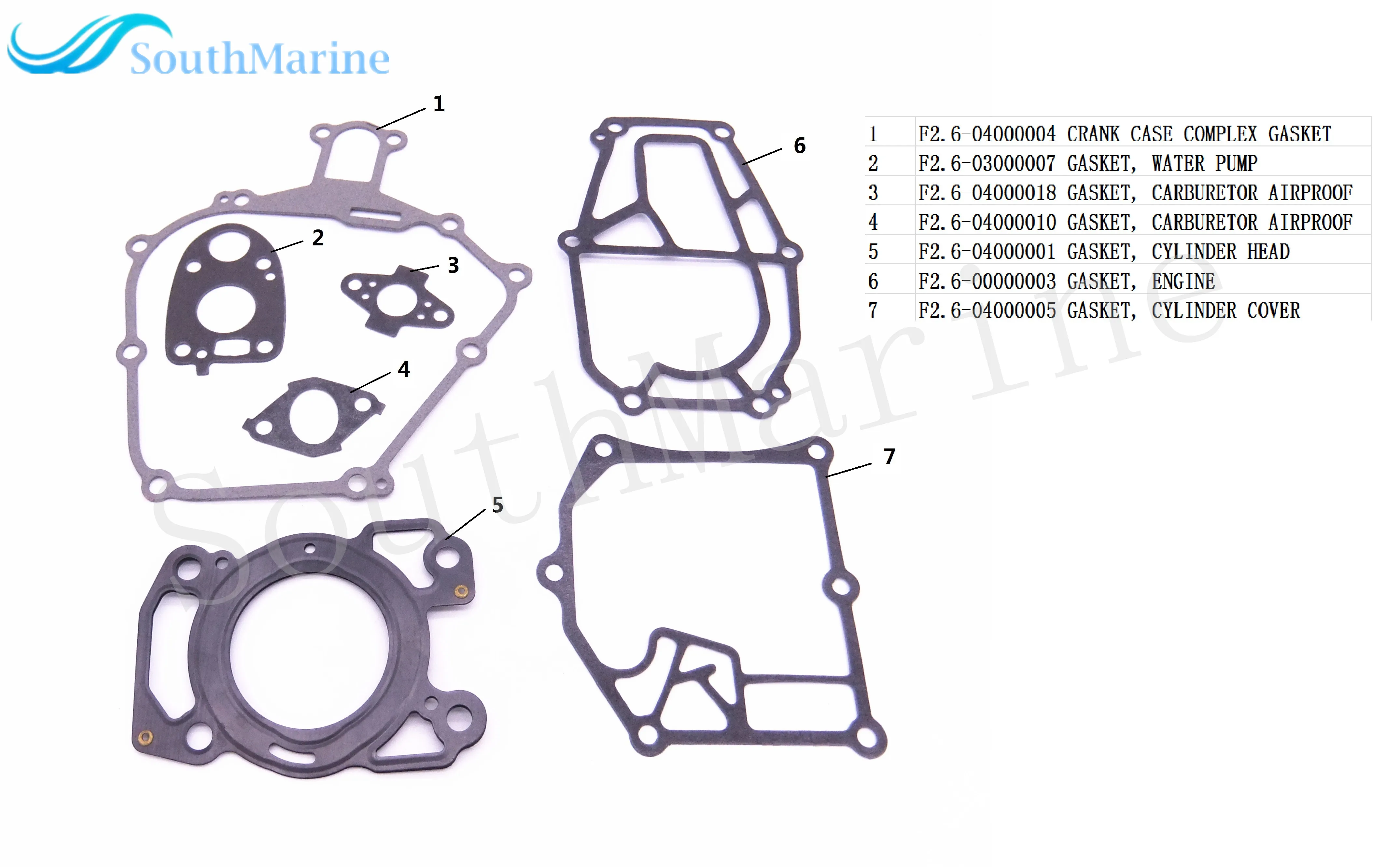 Kit de junta de sellado de cabezal de potencia completo para Motor de barco, fueraborda, para Parsun HDX F2.6