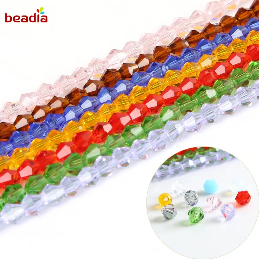 Wholesale 3mm 135Pcs Rondelle Faceted Pointed Beads Glass Crystal Beads For Jewelry Making DIY Crafts Sewing Clothes Accessory