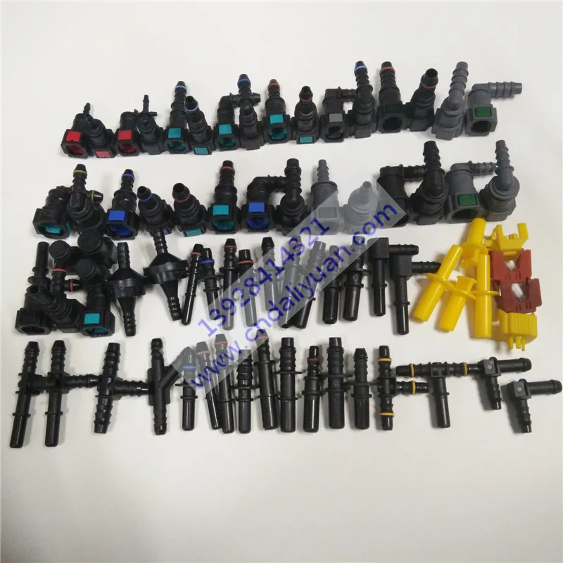 High quality one set SAE Fuel Urea pipe tube fittings auto Fuel line quick connector kit whole set total 80pcs for car