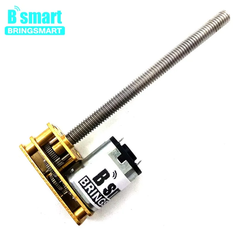 Bringsmart Micro Gear Motor 1024-N20 12V Threaded Shaft M4 Shaft Length 55MM Reversible 250RPM Low Speed 6V Reduction Motor