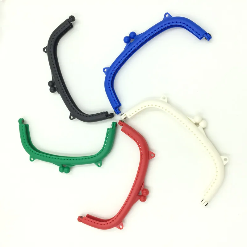 

10Pcs Kiss Clasps Lock Clips Plastic Coins Purse Arc Frame Mixed Colors Handbag Handle Fermoir 16cm