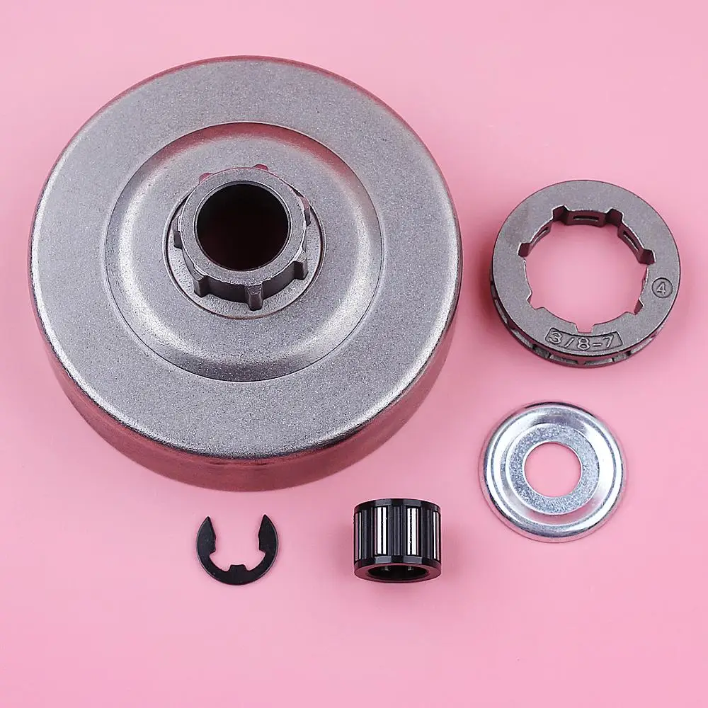 Clutch Drum 3/8 7 Teeth Sprocket Rim For Stihl MS361 044 046 MS440 MS460 Needle Bearing Clip Washer Chainsaw 1128 007 1000