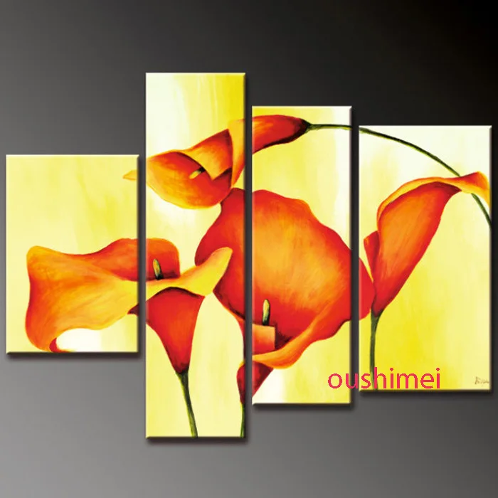 

Hand Painted Abstract Pictures On Canvas Landscape Lily Flower Oil Painting Wall Art Paintings Wall Pictures For Living Room